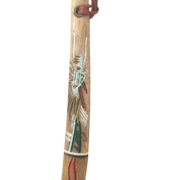 Miniature Japanese Samurai Sword Letter Opener Hand-Painted Wooden Sheath Tassel - Picture 2 of 5